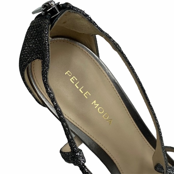 PELLE MODA  Silver Sparkle Stilleto Sandal 7.5 - Picture 8 of 9